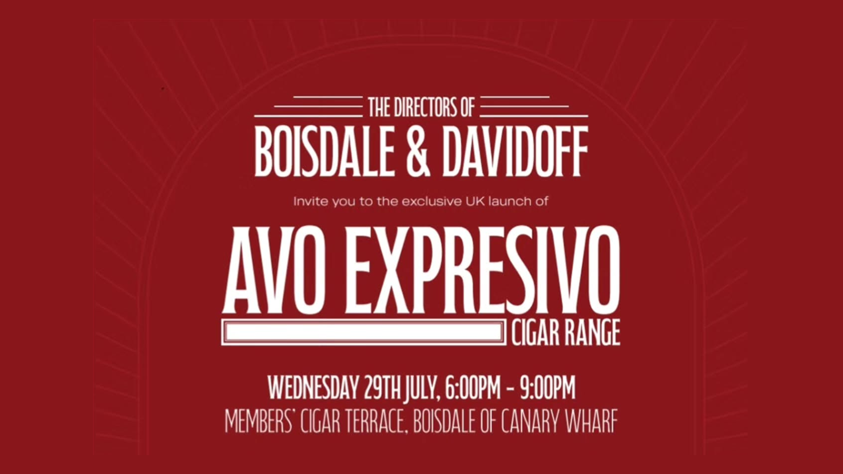 The UK Launch of the Avo Expresivo Cigar Range